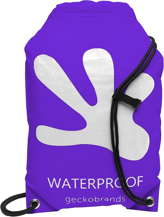 geckobrands Embark 10L Drawstring Backpack Waterproof, Lightweight Dry Bag for Beach, Hiking, and Light Water Activities
