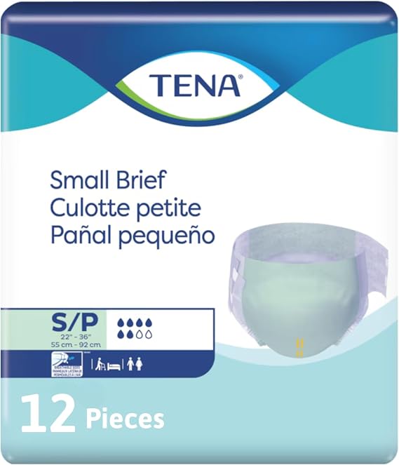 Tena Brief, Small, Heavy Absorbency, Tab Closure, Disposable, 66100-12 Count