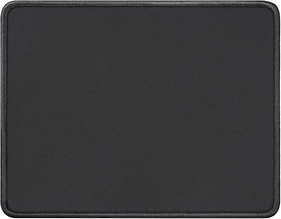 Gaming Mouse Pad with Stitched Edges, Large Black Surface, Non-Slip Base