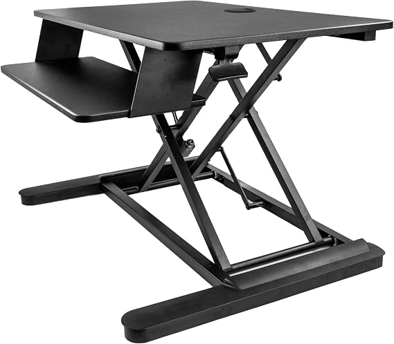 StarTech Sit Stand Desk Converter for 21in, Holds 2 Monitors (ARMSTSLG) | Large 35 x 21" Surface, Height Adjustable Ergonomic Desktop/Tabletop Standing Workstation, With Keyboard Tray, Pre-Assembled