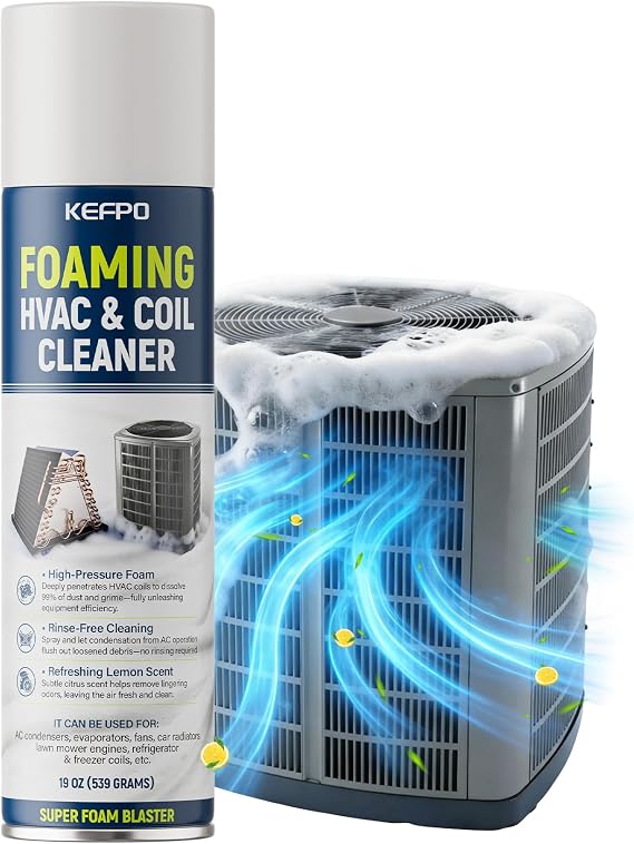 Foaming AC Coil Cleaner: 19 oz for Evaporators & Condensers