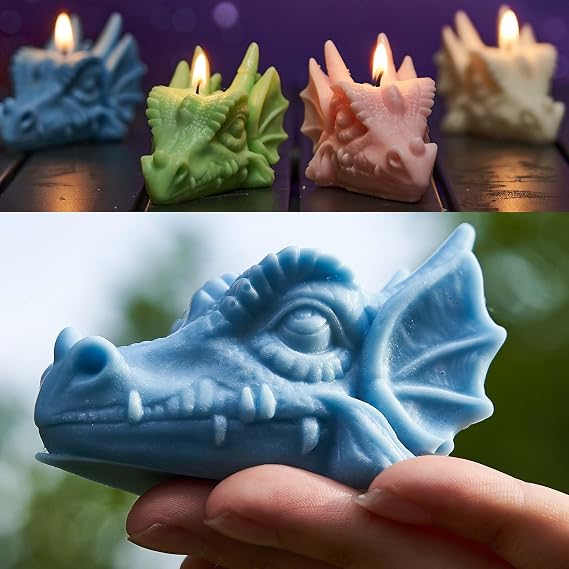 Dragon Head Resin Casting & Soap Making Molds - 3D Animal Silicone Mold for Candle Making & Home Decor