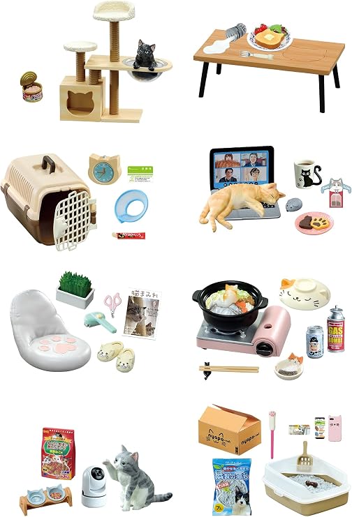 Re-Ment- Life with Cats Blind Box- Includes 1 of 8 Collectible Mini Figurines - Fun and Versatile Decoration