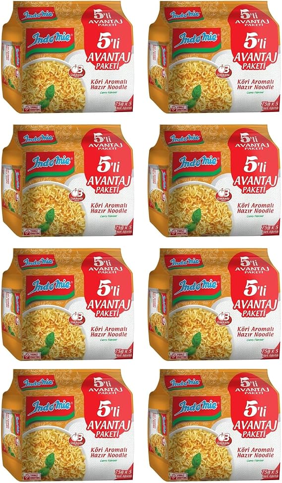 Indomie Hazır Noodle Körili 75gr X 5 Li Avantaj Paket X 8 Adet