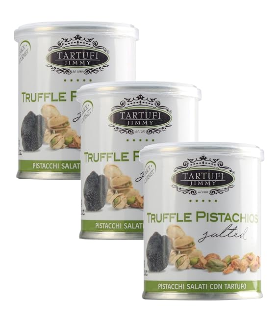 Tartufi Jimmy Truffle Powdered Pistachios Nuts | Aromatic, Oven Baked Pistachios | Crunchy, Healthy Snack, Fresh, Distinctive Taste, Nutty Fragrance, Seasoned | (Pack of 3) 1.2 oz / 36 gr each