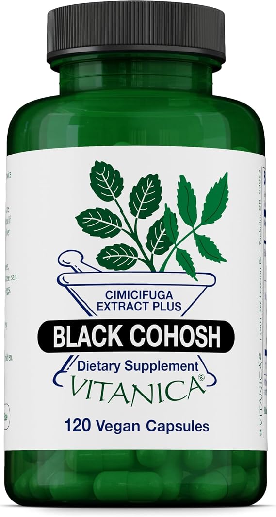 Vitanica Black Cohosh, Cimicifuga Extract Plus, Vegan, 120 Capsules