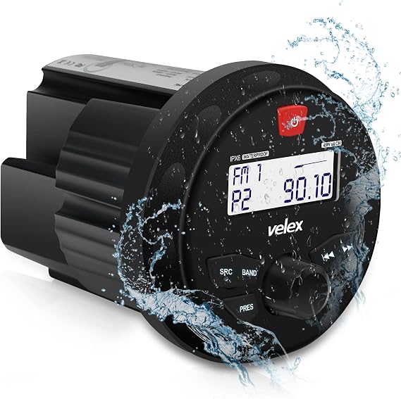 Marine Radio Marine Stereo Bluetooth Boat Stereo Gauge Style Round System Boat Radio