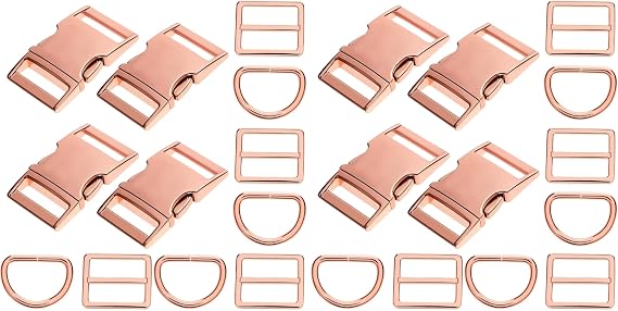TEHAUX 4 Sets Metal Buckles for Straps, 1 inch Side Release Buckles for Dog Collars, Backpack Belts