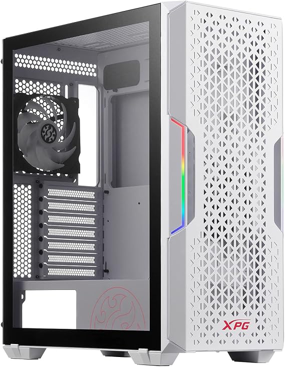 ADATA XPG STARKER AIR Mid-Tower PC Şasi, ATX/Micro ATX, Mini-ITX, Compact Size, Tempered Glass Side Panel, I/O USB 3.0 Port, Beyaz