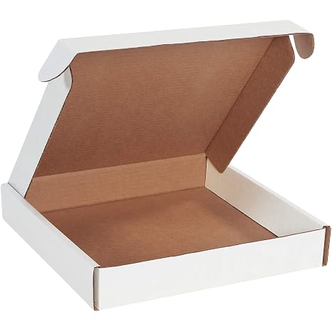 Aviditi White Corrugated Cardboard Deluxe Literature Mailer Box, 12" L x 12" W x 2" H, Pack of 50, Crush-Proof, for Shipping and Mailing UPS, USPS and FedEx