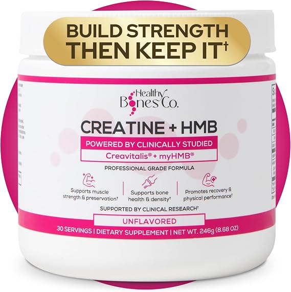 Creatine HMB Powder, 5g Creatine Monohydrate With 3g HMB, 30 Servings | Creatine Monohydrate Powder, Creatvitalis And myHMB Formula, Supporting Muscle Recovery, Strength And Mobility, Unflavored