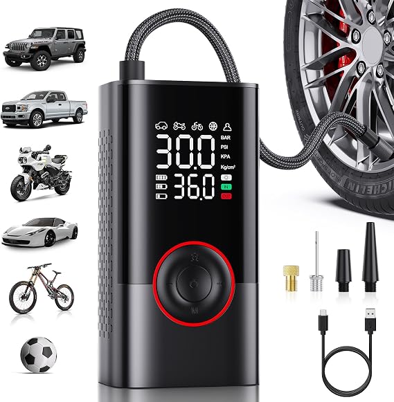 Tire Inflator Portable Air Compressor, 3X Faster Inflation