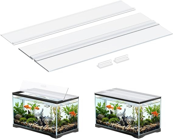 Pawfly 10 Gallon Fish Tank Lid, 19.3" x 9.65" x 0.14", Clear Polycarbonate Canopy for Aquariums Without Center Brace, 10 Gallon Aquarium Lid Aquarium Hood, Long Tank Lid, Plastic Fish Tank Cover