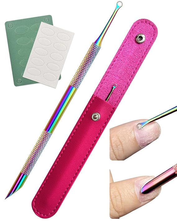 Dual Ended Cuticle Remover, Cuticle Pusher with Loop Cuticle Pusher