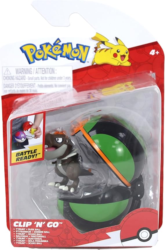 Pokémon Clip 'N' Go Tyrunt ve Dusk Ball - 2 İnç Savaş Figürü ve Alacakaranlık Topu Aksesuarı İçerir