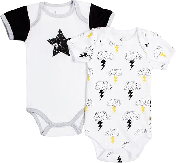 Snugabye Infant Novelty One Piece Baby Bodysuits 2 Pack Creepers 12-24 Mths