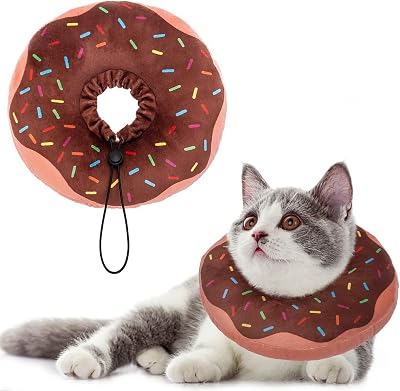 BINGPET Cat Cone Collars Soft,Cat Recovery E Collars After Surgery to Stop Licking,Waterproof Adjustable Elizabeth Neck Cones Cute Pet Donut Pillow for Cats Kitten Puppy Wound Healing After Surgery