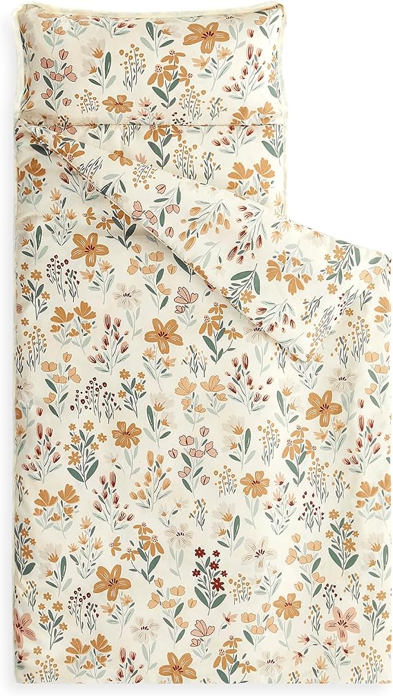 Wake In Cloud Toddler Nap Mat for Girls, Flowers
