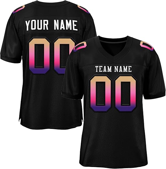 Custom Football Jersey for Men/Women/Youth,Mesh Athletic Football Shirts Personalize Stitched Team Name Number