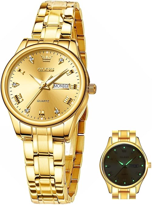 OLEVS Watches for Women Stainless Steel Waterproof Fashion Quartz Analog