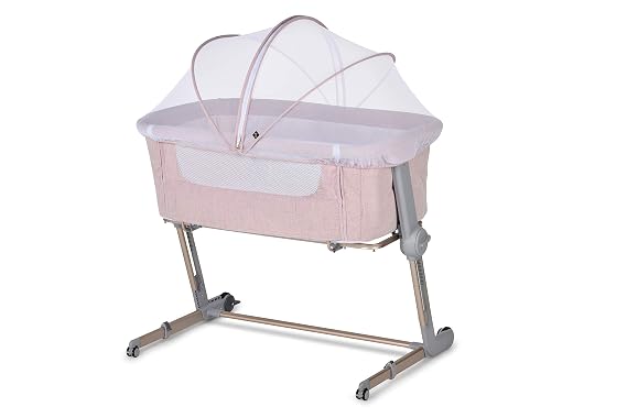 Unilove Hug Me Plus 3-in-1 Baby Bassinet Bedside Sleeper - Plum Pink | Bedside Sleeper and Portable Bassinet for Infant and Newborn, Adjustable Height, Baby Cradle