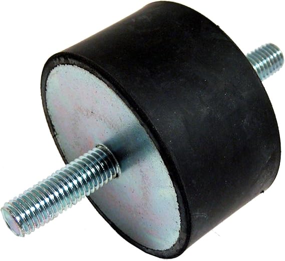 JW Winco 351-100-55-M16-SS-55 Series GN 351 Rubber Type SS Cylindrical Vibration Isolation Mount with 2 Threaded Studs, Metric Size, 100mm Diameter, 55mm Height