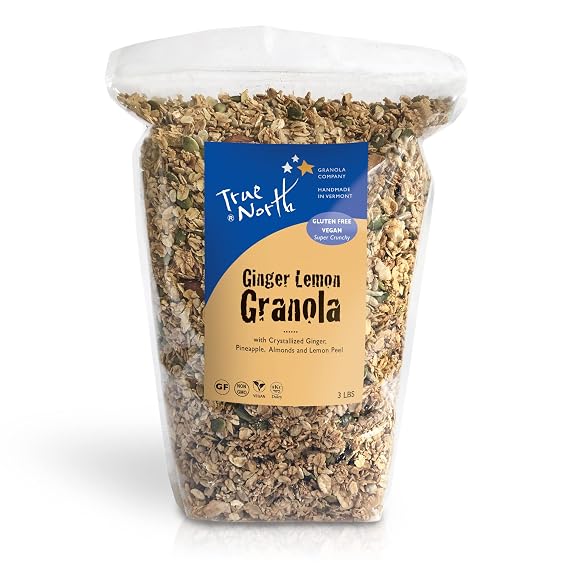 True North Granola Ginger Lemon Granola with Pineapple and Almonds, Gluten Free, Vegan, All Natural and Non-GMO, Bulk Bag 3 lb.