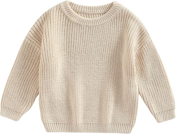 Toddler Baby Girl Boy Knitted Sweater Cardigan Crewneck Long Sleeve Pullover Sweatshirt Top Infant Winter Outfits