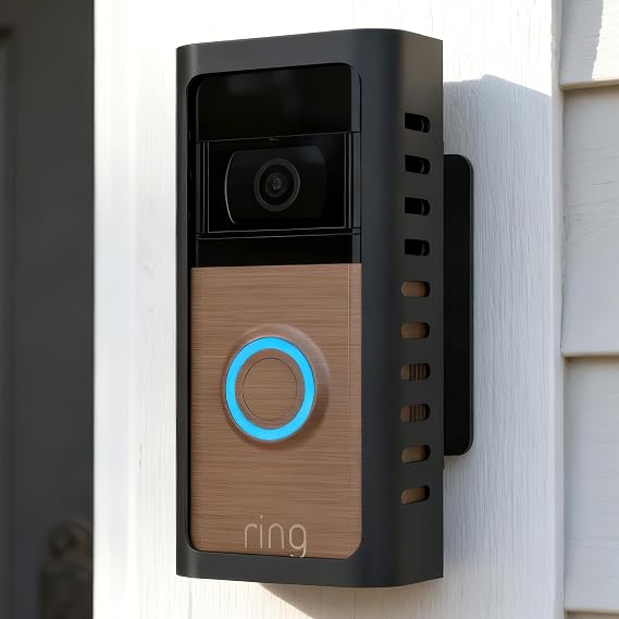 Anti-Theft Doorbell Mount with Adjustable Angle(45-135 Degrees),Upgraded Steel Metal Bracket for Ring Battery Video Doorbell 2/3/4/(2020 Release)/(2024 Release)/Plus/Pro Cover Holder Not Block Sensor