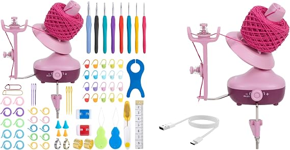 Etcokei Yarn Winder Crochet Kit & Yarn Winder - Stepless Speed for Knitting Lovers
