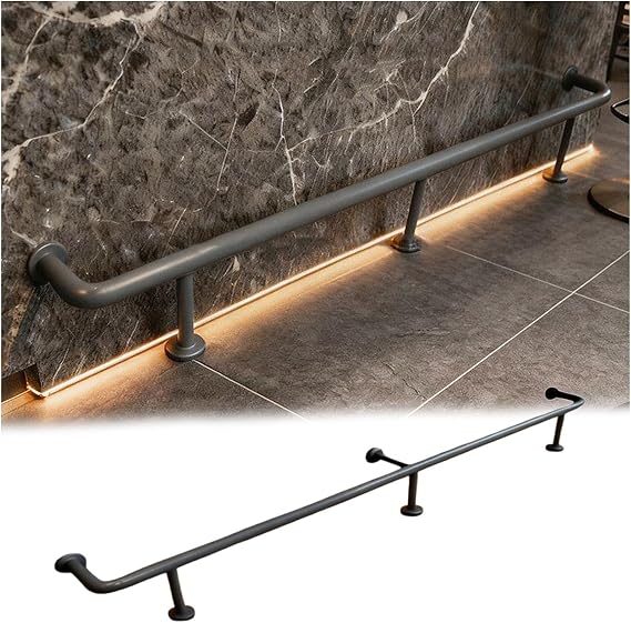 Steel Foot Rail Kit, Horizontal Deck Railing, Porch Outdoor Balcony Fence Railing, Restaurant Office Brackets Railing(35.4x9.8in/90x25cm)