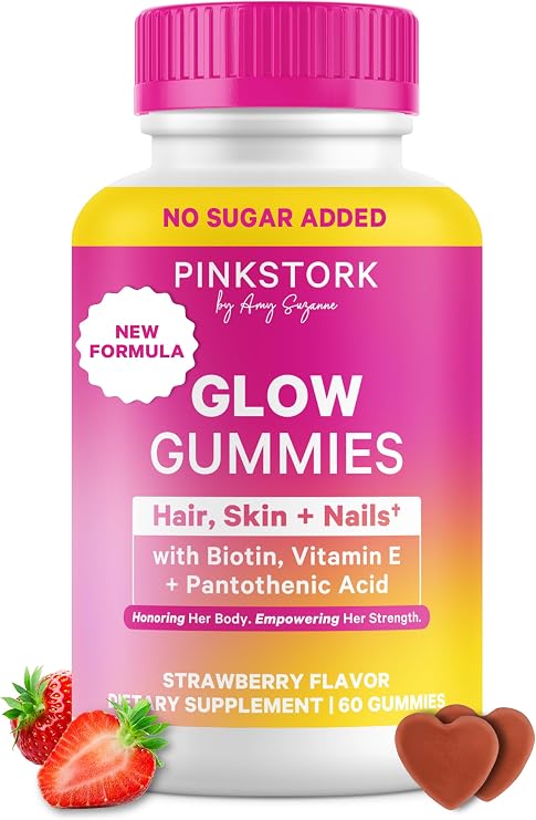 Pink Stork Total Glow Gummies for Women 60 Berry Gummies
