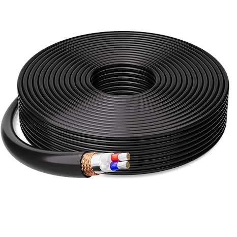 Bulk XLR Microphone Cable 50 Feet, Raw DIY Mic Wire, 21 Gauge Audio Cable, OFC, 21AWG Tinned Copper 2-Conductor, Heavy-Duty, Spiral Copper Braided Shielding, Compatible with 3-Pin XLR Connectors