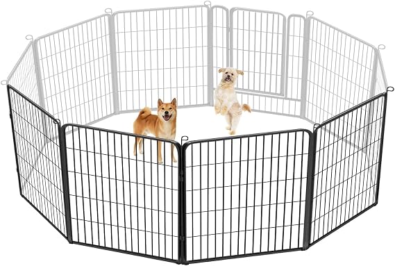 32" Outdoor Fence Portable Dog Playpen for Small Medium Large Dogs, 4 Panels Pet Playpen Heavy Duty Dog Play Pens for Puppys Dog Fence for RV Camping