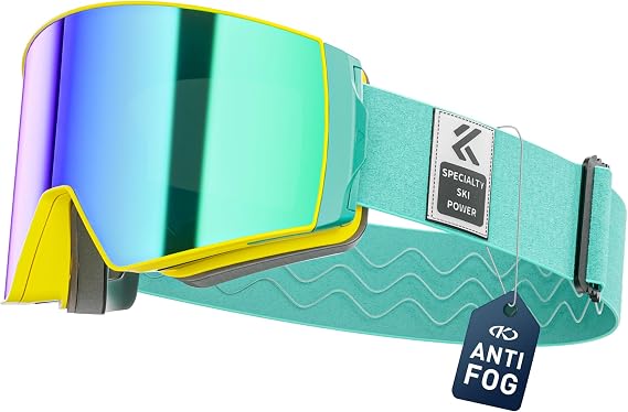 KAPVOE Mirrored Ski Goggles Magnetic Anti-Fog OTG K721