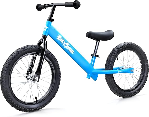 bicystar 16 Inch Balance Bike for Kids 5-8 with Air Tires