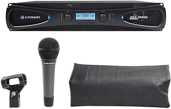 Crown Pro Xls2002 Xls 2002 2100W DJ/Pa Power Amplifier Amp W/Dsp Bundle with At Microphone