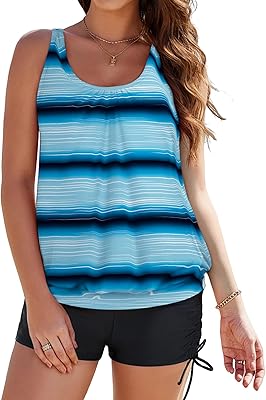 Tankini Swimsuits Womens 2 Piece Swimsuit with Tank Top Tummy Control Boyshorts Sports Bra Bathing Swim Suit 2026