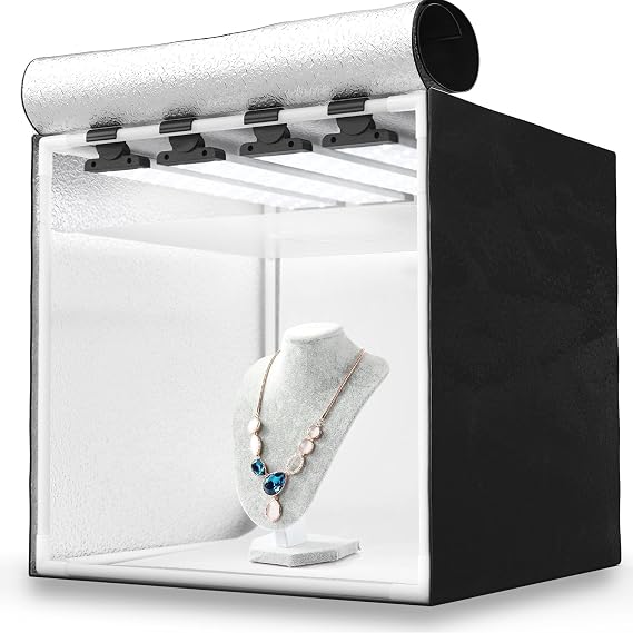 HAVOX - Photo Studio HPB-40XD - Dimension 16"x16"x16" - Super Bright Dimmable LED Lighting 5500k - 26,000 lumens - CRI 93 - Make Your Commercial Photos e-Commerce