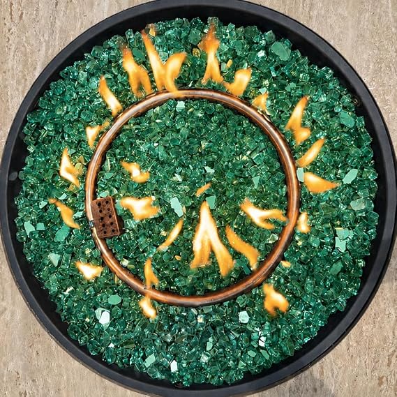 Reflective Fire Pit Glass Crushed (Green, 10 lb)