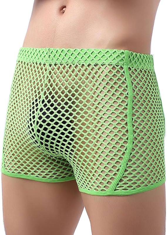Banana Bucket Men's Sexy Underwear Breathable Mesh Boxer Briefs Trunks Underwear Boxer Shorts
