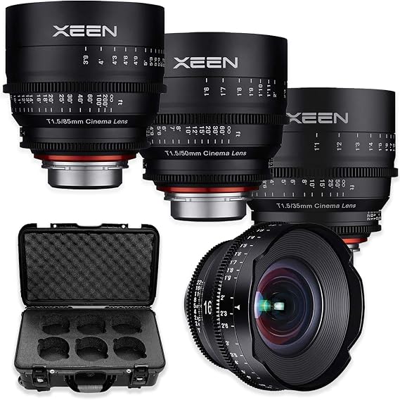 Rokinon's Xeen Cine Lens Bundle Including Xeen 16mm T2.6 Cine Lens, Xeen 35mm, 50mm, 85mm T1.5 Professional Cine Lenses for Micro 4/3 Mount Cameras by Rokinon