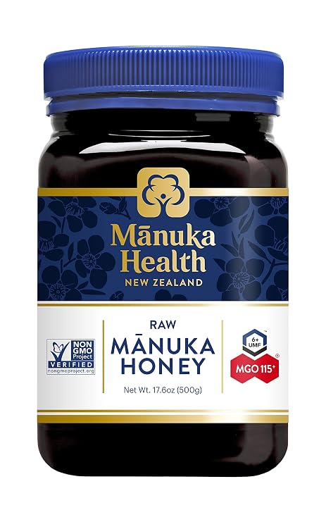 Manuka Health UMF 6+/MGO 115+ Manuka Honey (500g/17.6oz), Superfood, Authentic Raw Honey from New Zealand
