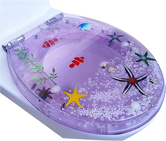 Resin Toilet Seat Quick Release Hinges Universal Toilet Seat Colorful Toilet Seat Slow Close Toilet Seat V/U/O Shape Color:B