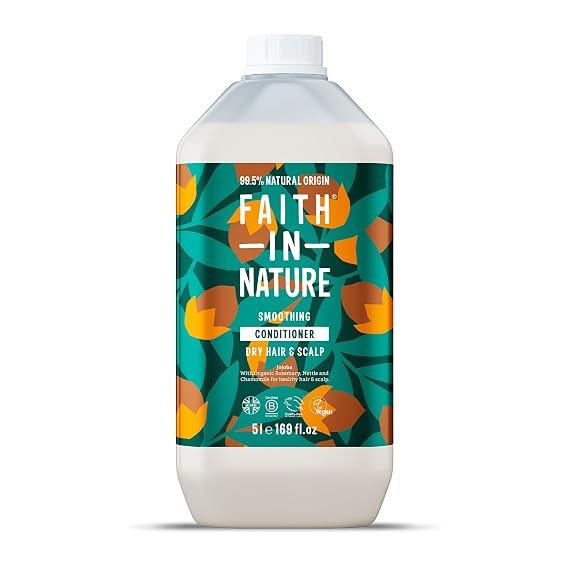FAITH IN NATURE Natural Conditioner - Vegan & Cruelty Free, No SLS or Parabens - 169 fl oz Refill Pack, Jojoba