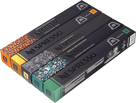 Nespresso Capsules kahve makinesi için – Ürün yelpazesi – 10 x Fortissio Lungo 10 x Ristretto 10 x Volluto 10 x Capriccio 10 x Linizio Lungo