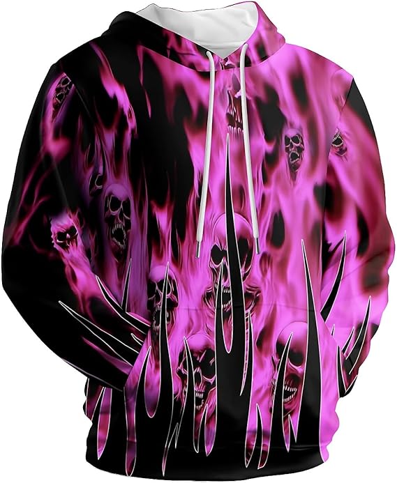 Skull Hoodies for Men Women 3D Graphic Sweatshirts Novelty Pullover Hoodie Funny Hoody Hooded With Pockets