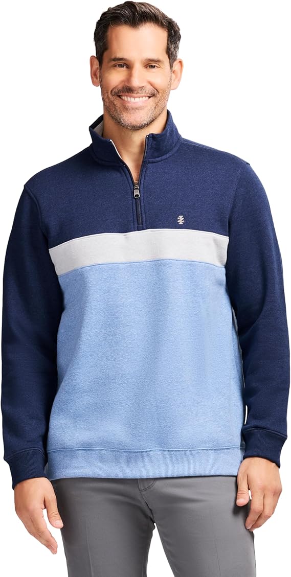 IZOD Men's Advantage Performance Quarter Zip Fleece Pullover Sweatshirt