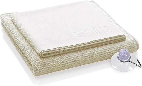 E-Cloth Shower Cleaning Pack, Shower Doors & Tile Cleaning Cloth & Glass Polishing Cloth (Set of 2)...
