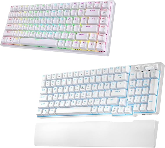 RK84 RGB Blue Switch White & RK96 Blue Backlight Blue Switch White Bundle